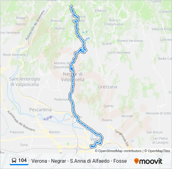 104 Bus Line Map