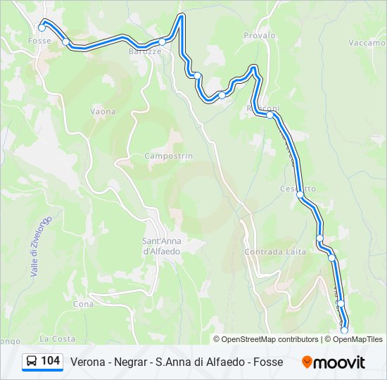 104 bus Line Map