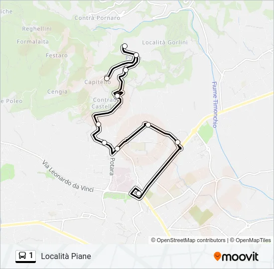 1 Bus Line Map