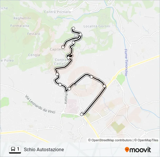 1 Bus Line Map