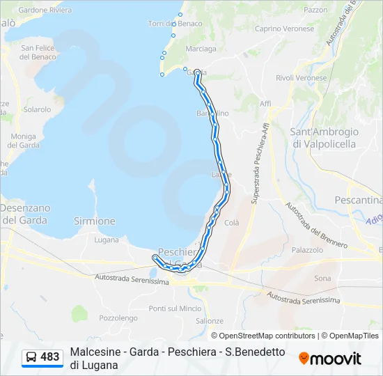 483 Bus Line Map