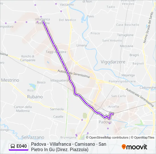 E040 Bus Line Map