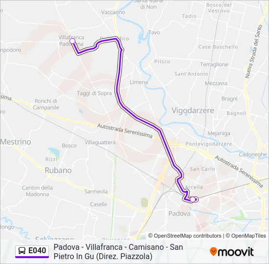 E040 Bus Line Map