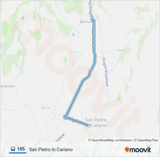105 Bus Line Map