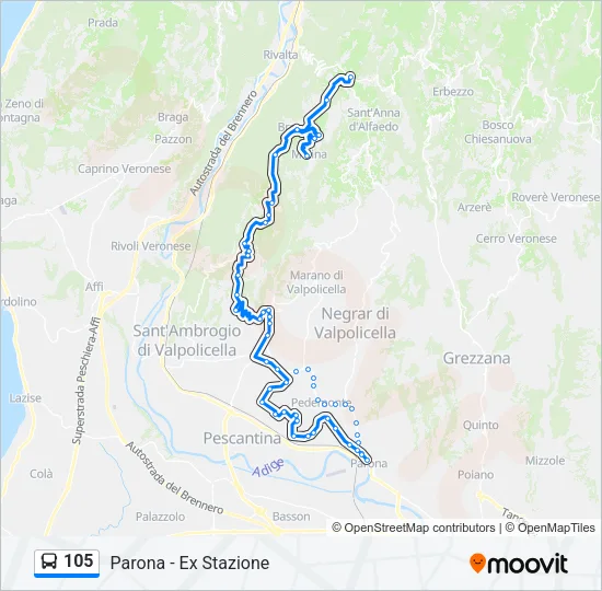 105 Bus Line Map
