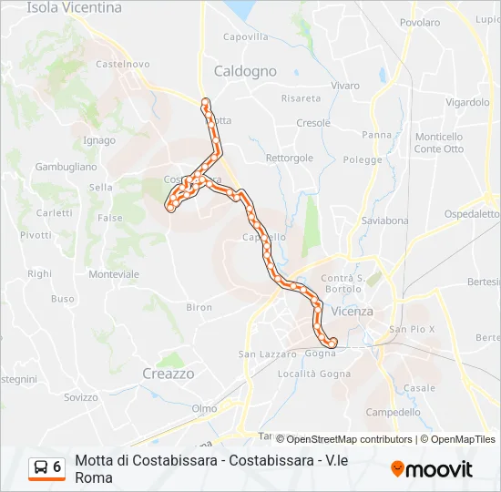 6 Bus Line Map