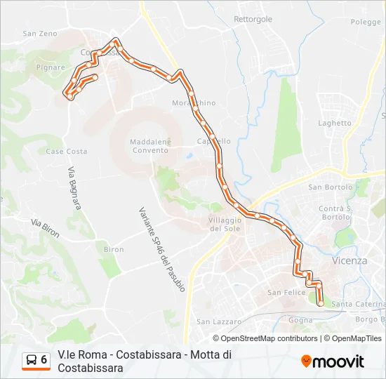 6 Bus Line Map