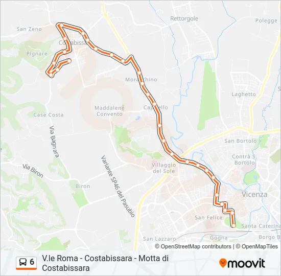 6 Bus Line Map