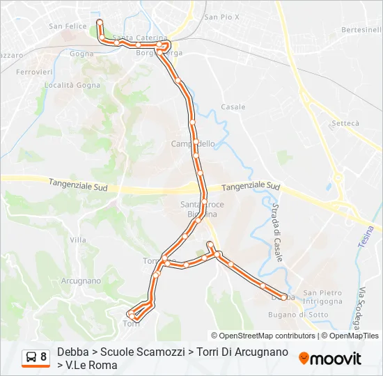 8 Bus Line Map