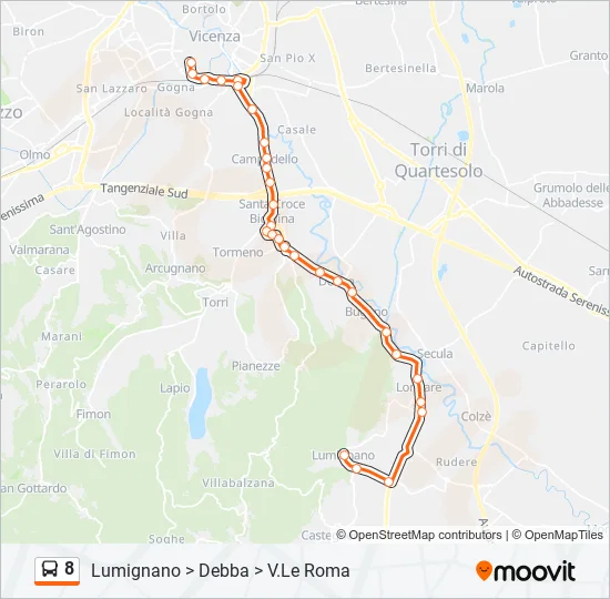 8 Bus Line Map