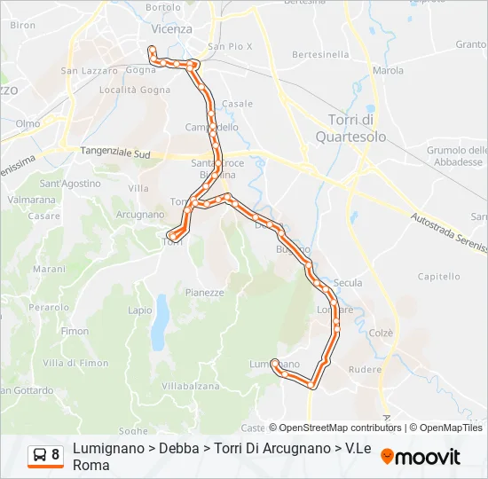 8 Bus Line Map