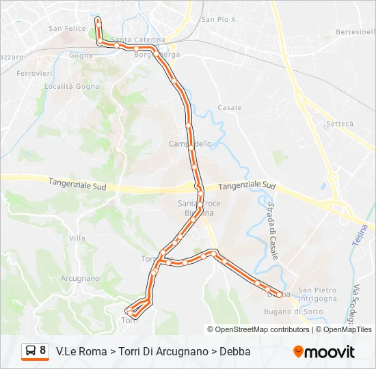 8 Bus Line Map