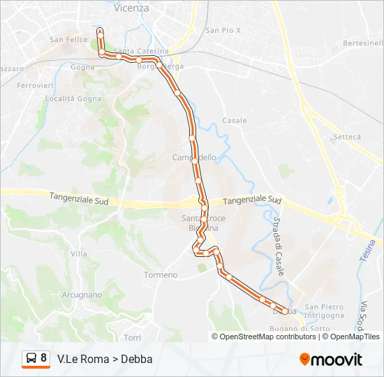 8 Bus Line Map