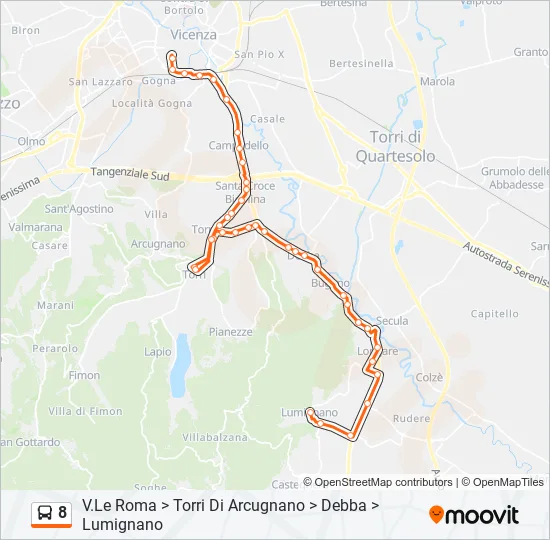 8 Bus Line Map