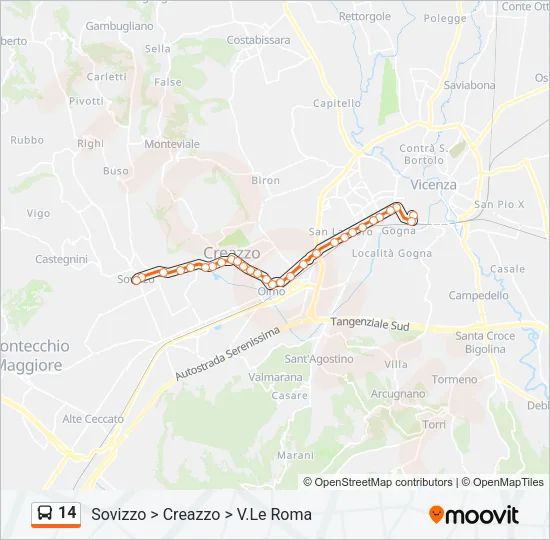 14 Bus Line Map