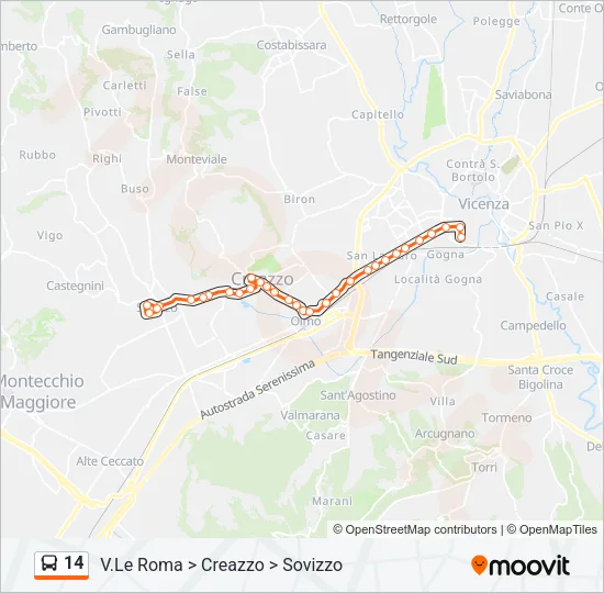 14 Bus Line Map