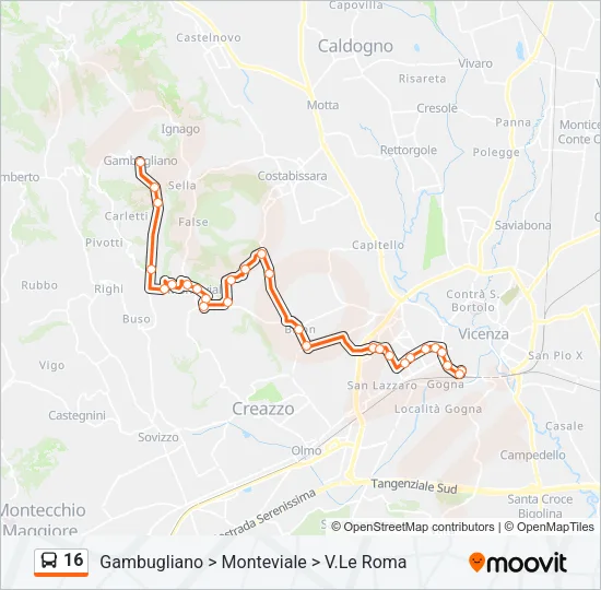 16 Bus Line Map