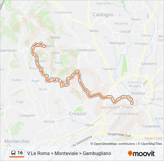 16 Bus Line Map