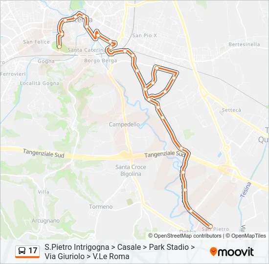 17 Bus Line Map