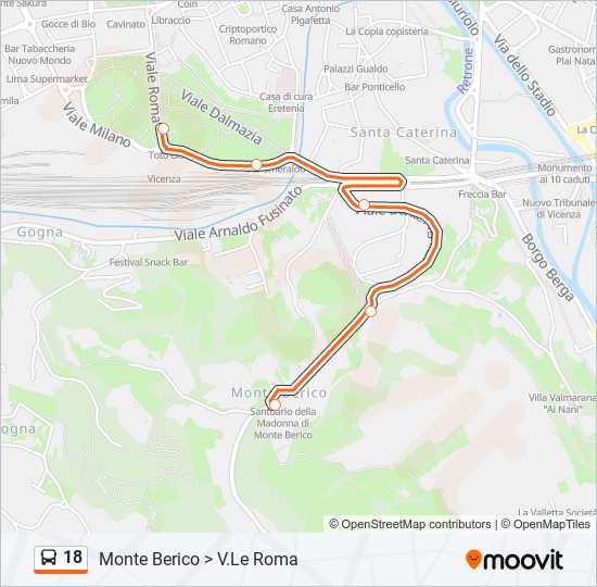 18 bus Line Map