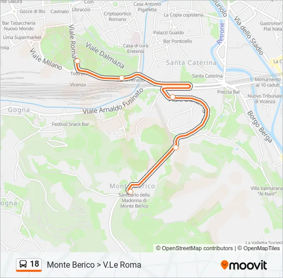 18 Bus Line Map