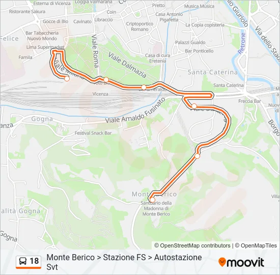 18 Bus Line Map