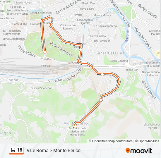 18 Bus Line Map