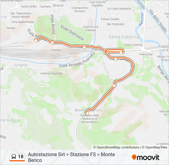 18 Bus Line Map