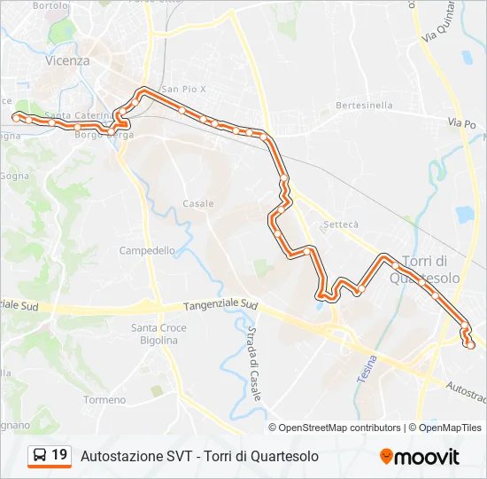 19 Bus Line Map