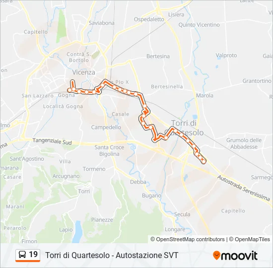 19 Bus Line Map