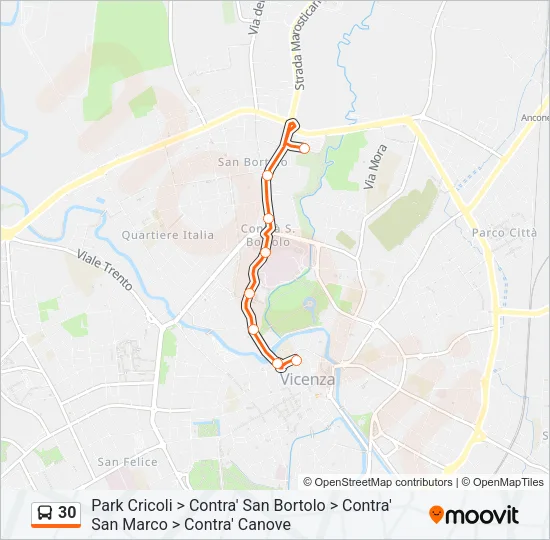 30 Bus Line Map
