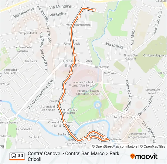 30 Bus Line Map