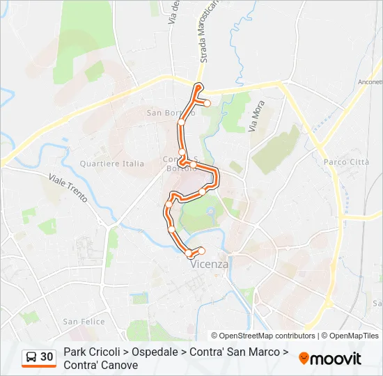 30 Bus Line Map