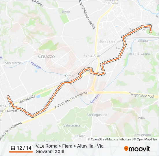12 / 14 Bus Line Map