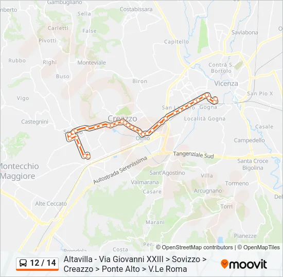 12 / 14 Bus Line Map