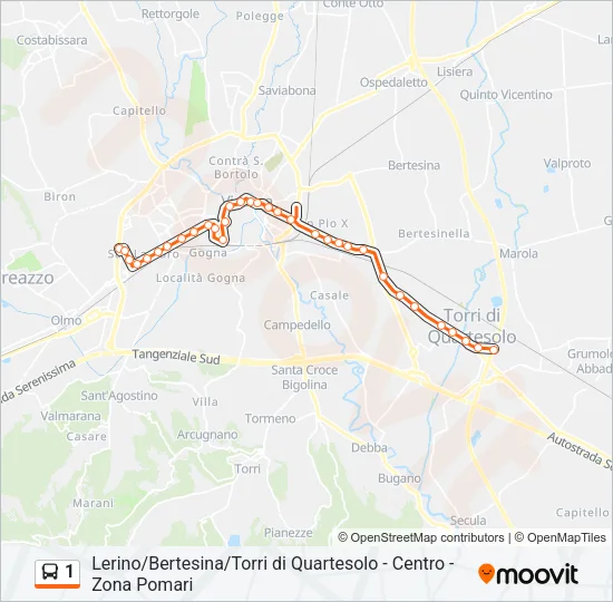1 Bus Line Map