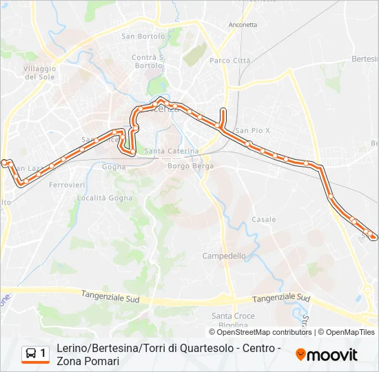 1 Bus Line Map
