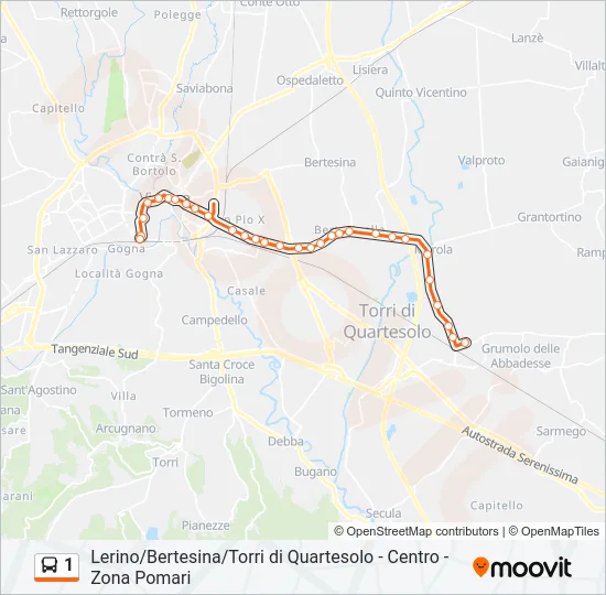 1 Bus Line Map