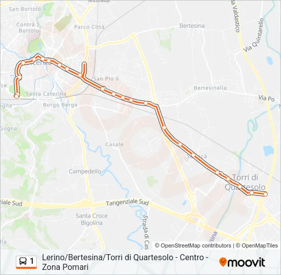 1 Bus Line Map