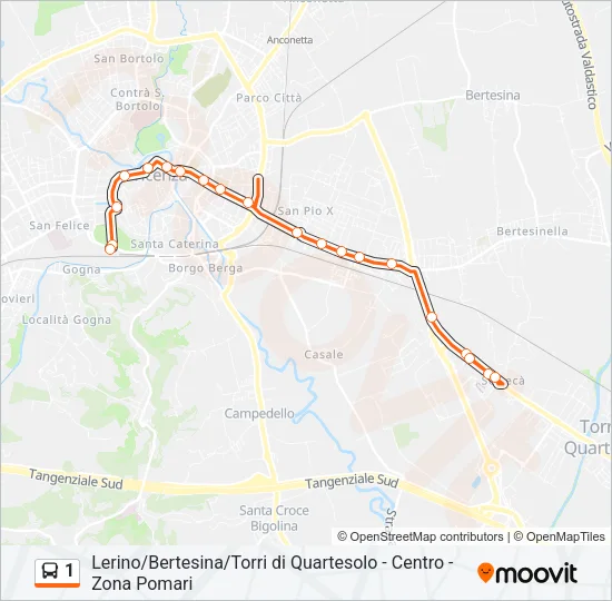 1 Bus Line Map