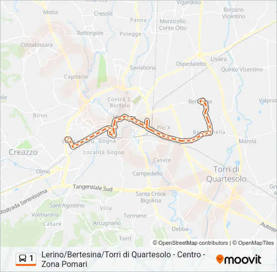 1 Bus Line Map