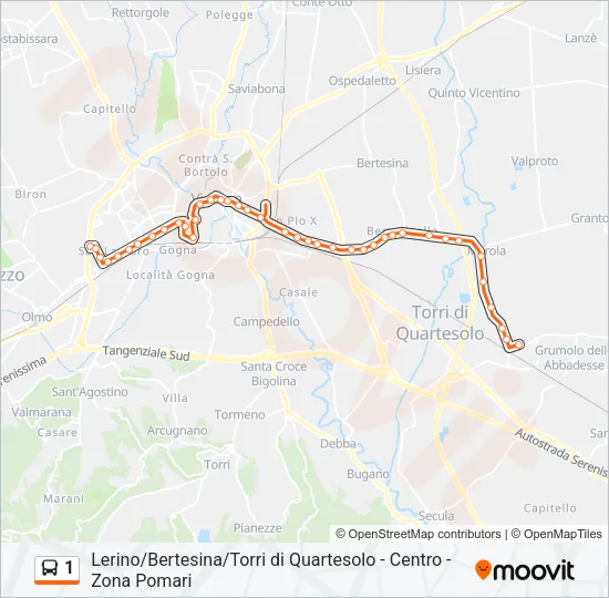 1 Bus Line Map