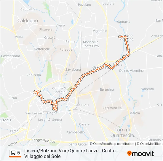 5 Bus Line Map