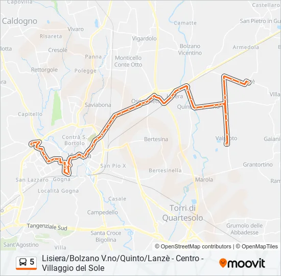 5 Bus Line Map