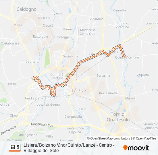 5 Bus Line Map