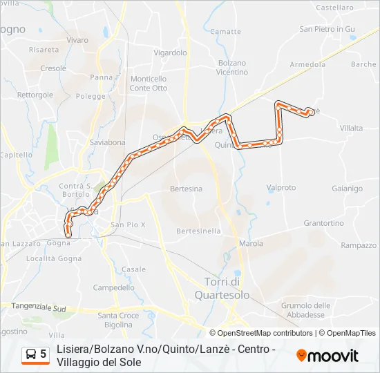 5 Bus Line Map