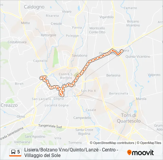 5 Bus Line Map