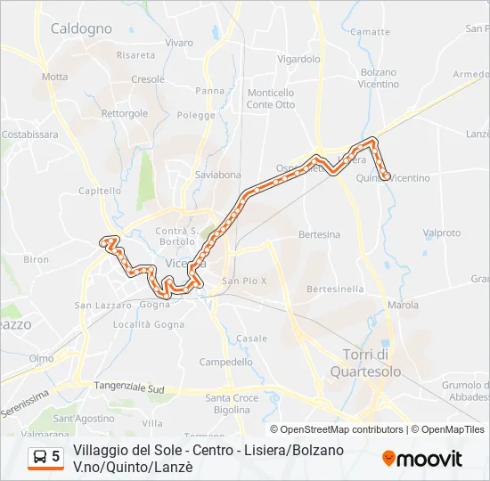 5 Bus Line Map