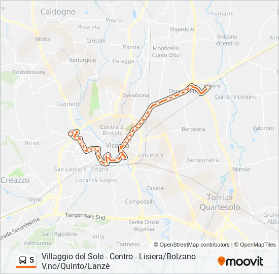 5 Bus Line Map