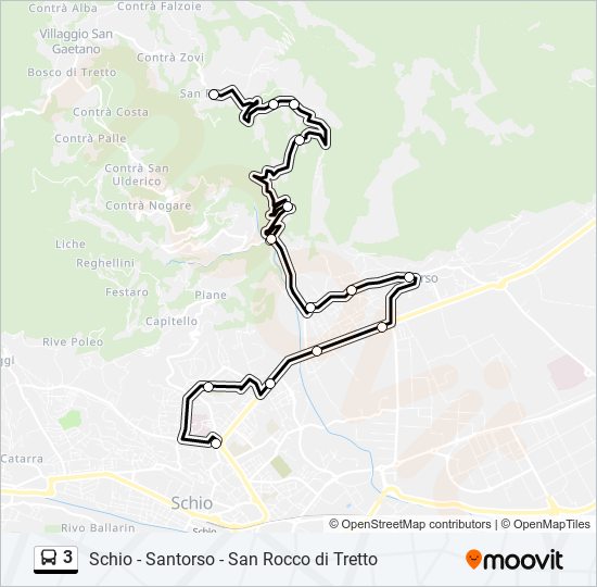 Percorso linea bus 3